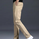 Slim Fit Straight Leg Cotton Pants for Men - View 2