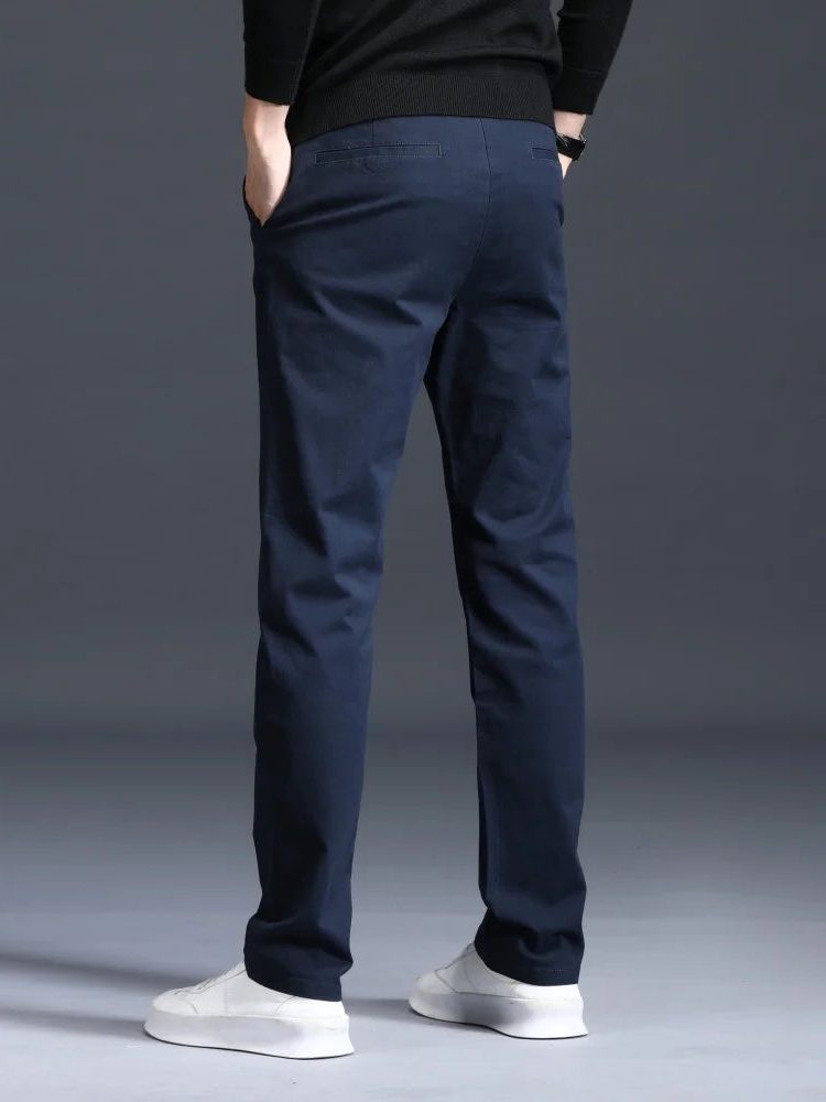 Slim Fit Straight Leg Cotton Pants for Men - View 5