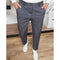 Slim Fit Straight Leg Trousers for Men - Gray