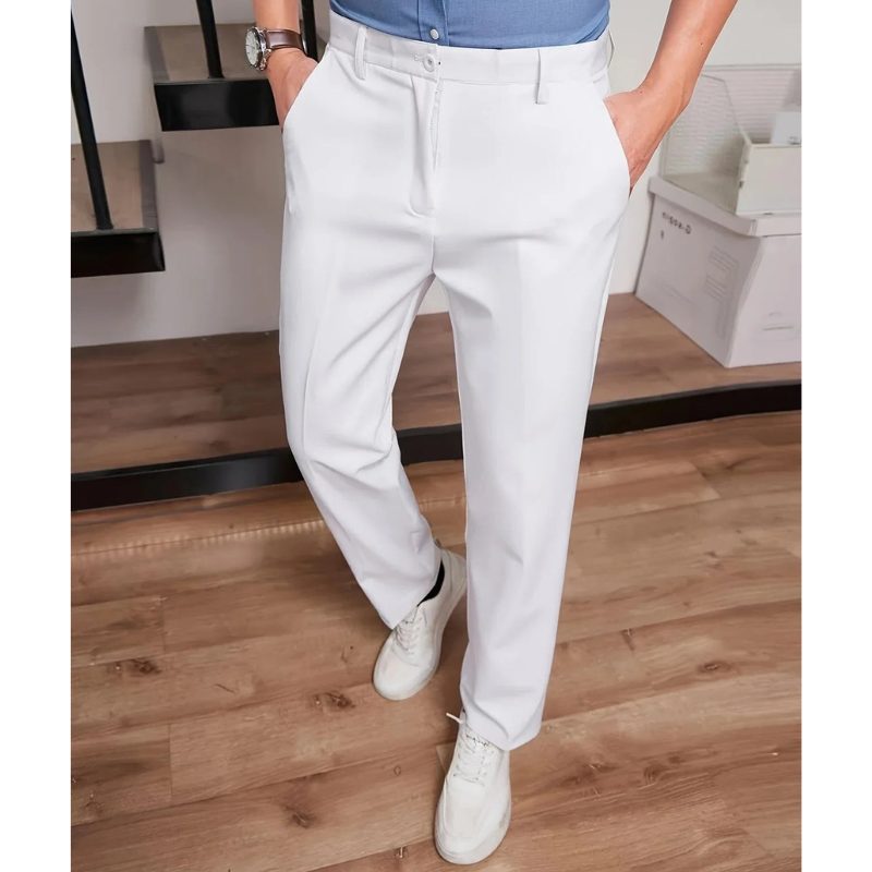 Slim Fit Straight Leg Trousers for Men - View 5