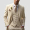 Slim Fit Three Piece Suit Set for Men - Cream