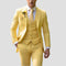 Slim Fit Three Piece Suit Set for Men - Yellow