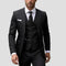 Slim Fit Three-Piece Wedding Suit Set for Men - Black
