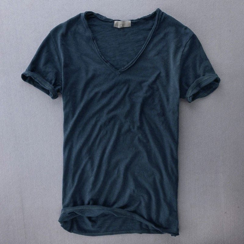 Slim Fit V-Neck T-Shirt for Men - Navy Blue
