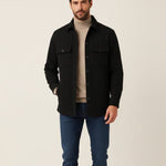 Spread Collar Long Sleeve Shirt Jacket with Flap Pockets for Men