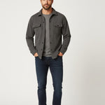 Spread Collar Long Sleeve Shirt Jacket with Flap Pockets for Men - Dark Gray