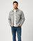 Spread Collar Long Sleeve Shirt Jacket with Flap Pockets for Men - Gray