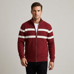 Stand Collar Cable Knit Full-Zip Cardigan Sweater for Men - View 2