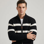 Stand Collar Cable Knit Full-Zip Cardigan Sweater for Men - View 5