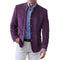 Stand Collar Five-Button Suede-Effect Blazer for Men - Violet