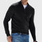 Stand Collar Half-Zip Knit Sweater for Men - Black