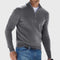 Stand Collar Half-Zip Knit Sweater for Men - Gray