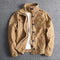 Stand Collar Military Field Jacket with Flap Pockets for Men - Khaki