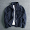Stand Collar Military Field Jacket with Flap Pockets for Men - Blue