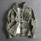Stand Collar Military Field Jacket with Flap Pockets for Men - Pale Blue