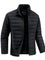 Stand Collar Quilted Winter Puffer Jacket with Full Zip for Men