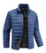 Stand Collar Quilted Winter Puffer Jacket with Full Zip for Men - Navy Blue