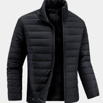 Stand Collar Quilted Winter Puffer Jacket with Full Zip for Men - View 4