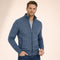 Stand Collar Ribbed Knit Merino Wool Zip-Up Cardigan for Men