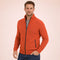 Stand Collar Ribbed Knit Merino Wool Zip-Up Cardigan for Men - Orange