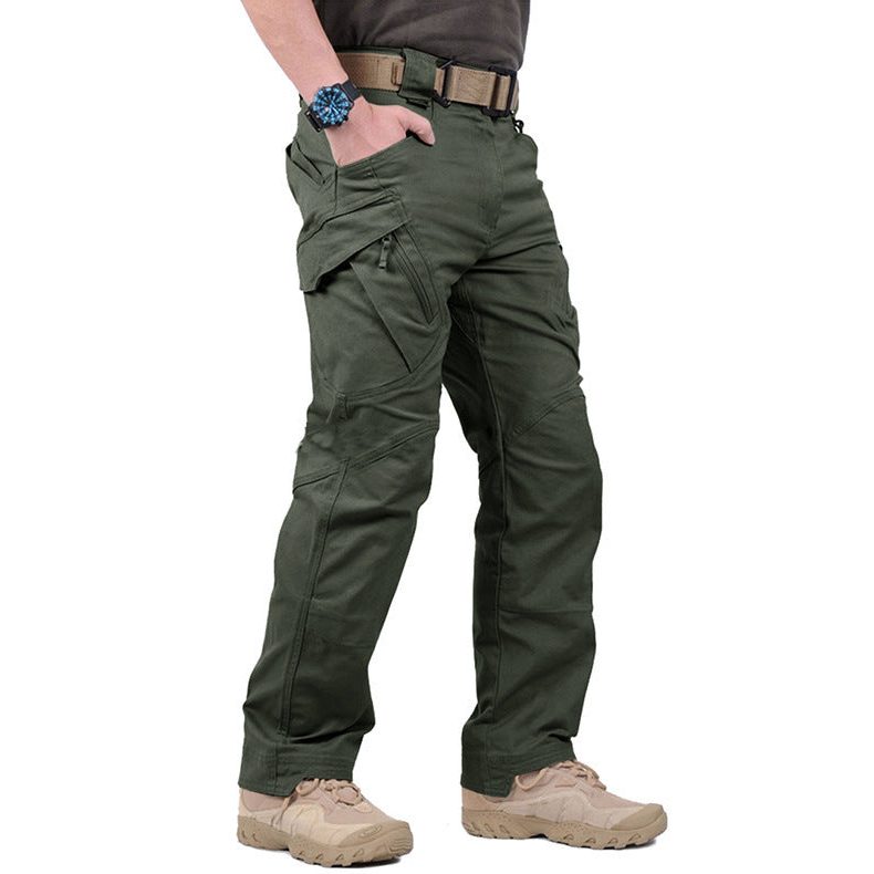 Straight Leg Cargo Trousers for Men - Green