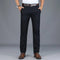 Straight Leg Cotton Blend Trousers Slim Fit for Men - Navy Blue