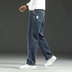 Straight Leg Denim Jeans with Stretch for Men