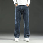 Straight Leg Denim Jeans with Stretch for Men - View 2