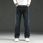 Straight Leg Denim Jeans with Stretch for Men - View 4