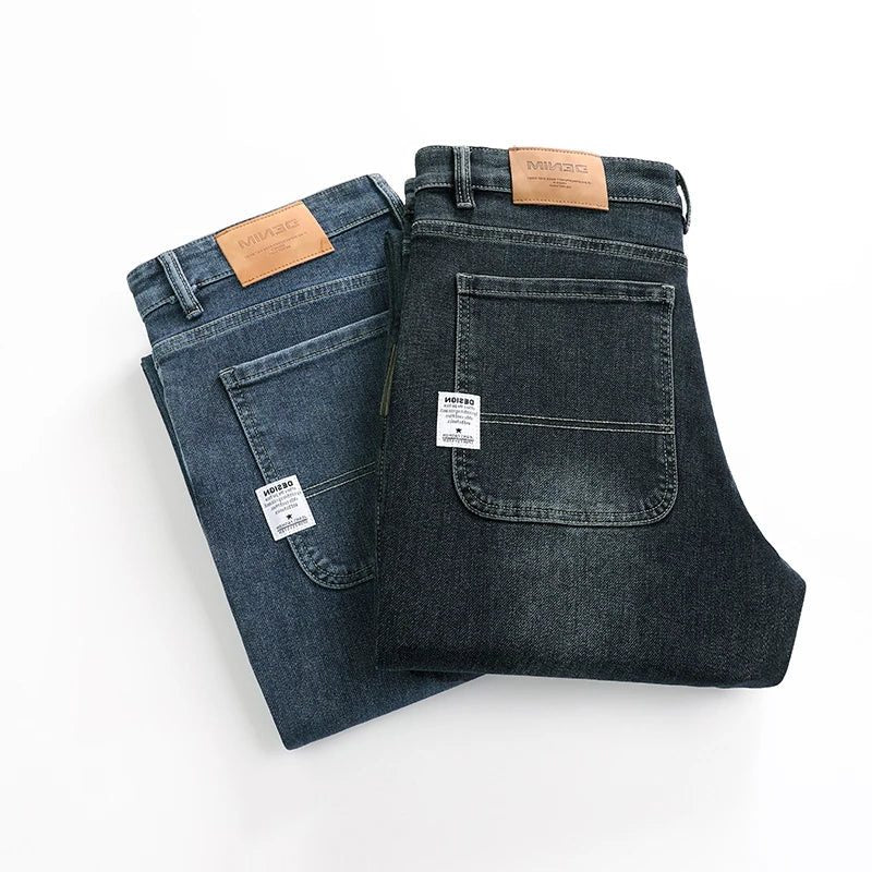 Straight Leg Denim Jeans with Stretch for Men - View 5