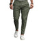 Straight Leg Drawstring Chino Trousers for Men - Dark Green