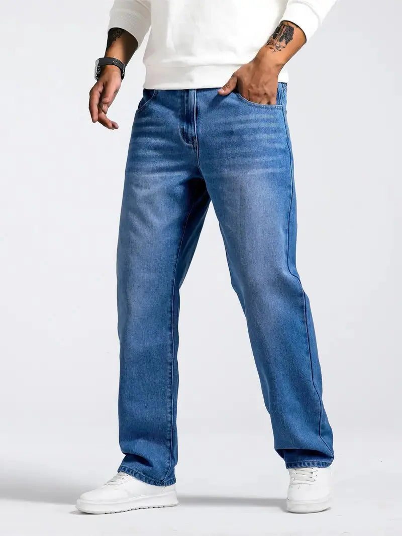 Straight Leg Jeans for Men - Blue