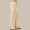Straight Leg Linen Cargo Trousers for Men