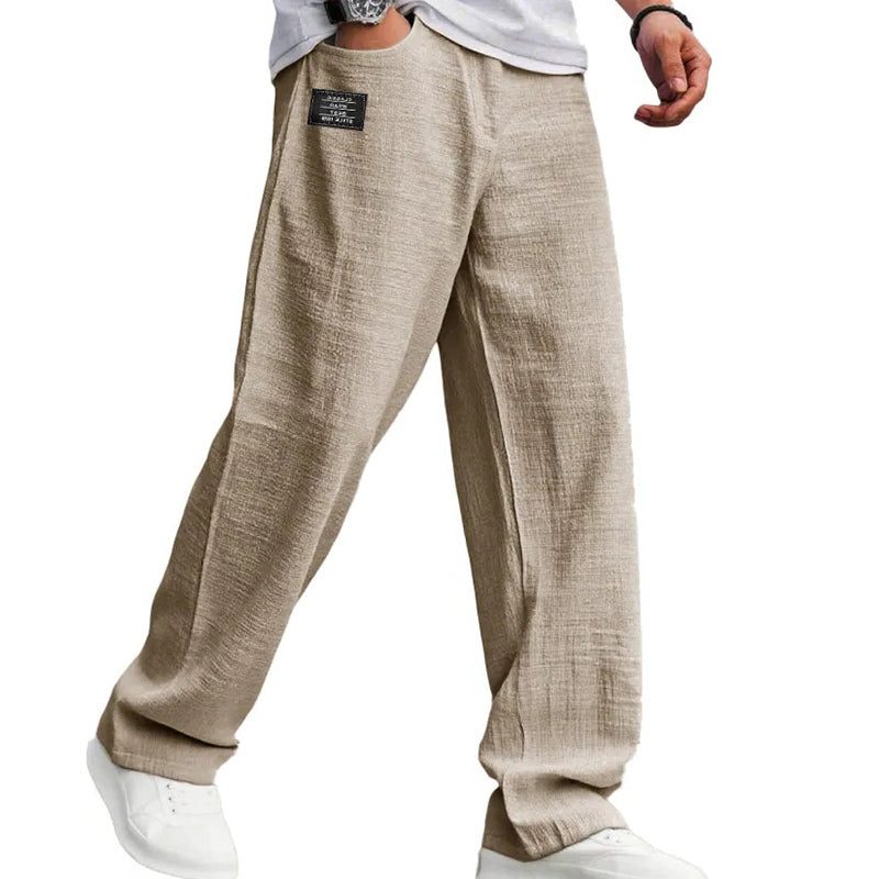 Straight Leg Trousers for Men - Khaki