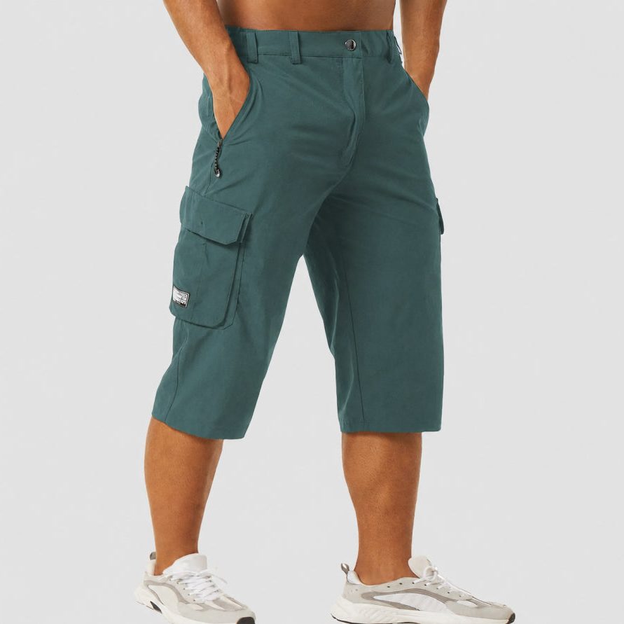 Stretch Fit Cargo Shorts with Welt Pockets for Men - Teal