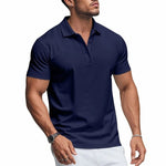 Stretch Short Sleeve Polo Shirt for Men - Navy Blue