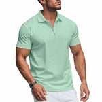Stretch Short Sleeve Polo Shirt for Men - Mint Green