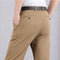 Stretch Slim Fit Elastic Waist Trousers for Men - Khaki