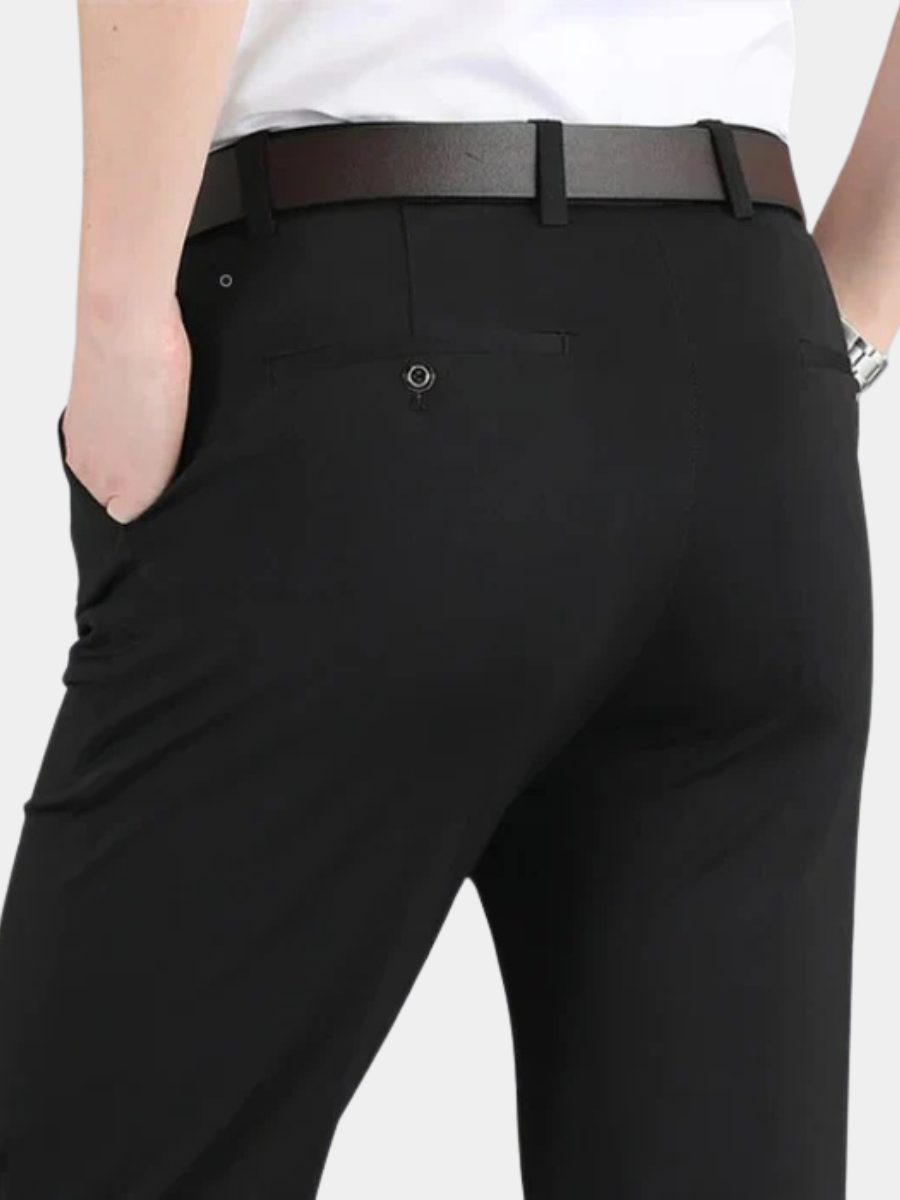 Stretch Slim Fit Elastic Waist Trousers for Men - View 9