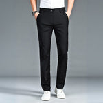 Stretch Straight Leg Bamboo Dress Pants for Men - Black