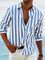 Striped Button-Down Shirt for Men - Blue