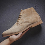 Suede Ankle Boots Lace-Up for Men - Khaki