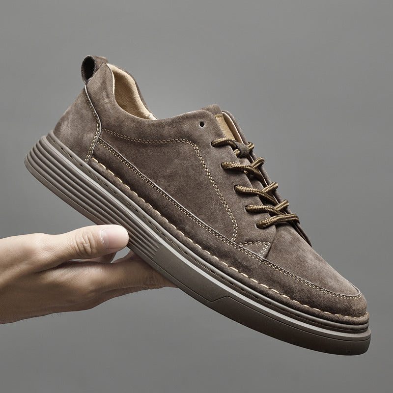 Suede Lace-Up Loafers for Men - Brown