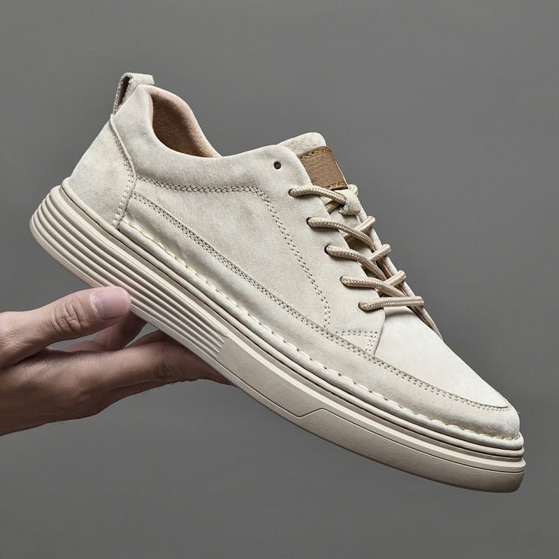 Suede Lace-Up Loafers for Men - White