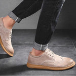 Suede Lace-Up Wingtip Brogue Shoes for Men - View 10