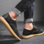 Suede Lace-Up Wingtip Brogue Shoes for Men - View 15