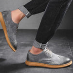 Suede Lace-Up Wingtip Brogue Shoes for Men - View 3