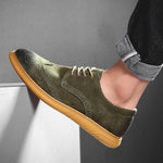 Suede Lace-Up Wingtip Brogue Shoes for Men - View 8