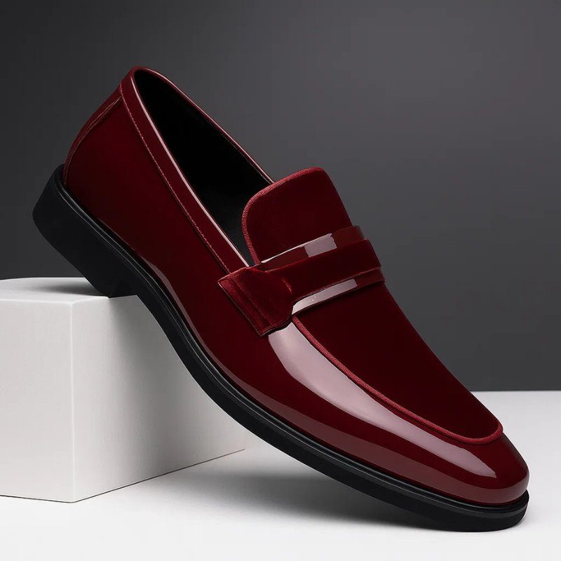 Suede Penny Loafers for Men - Red