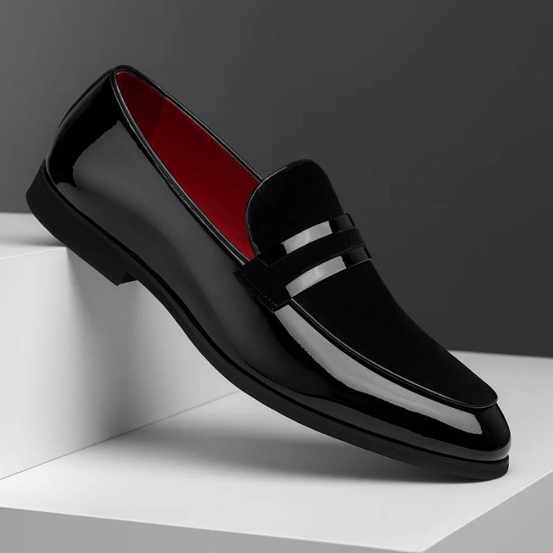 Suede Penny Loafers for Men - Black